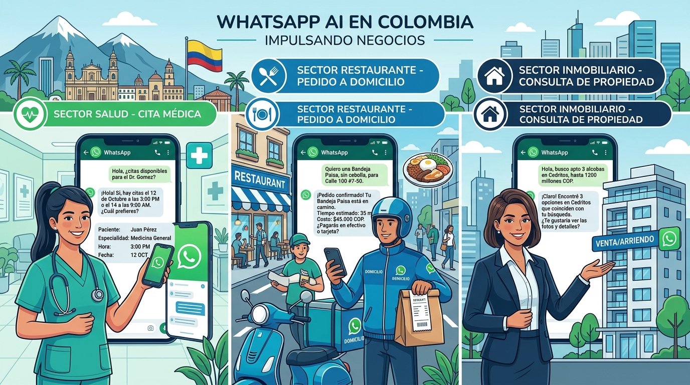 Uso de WhatsApp AI en Clínicas, Restaurantes e Inmobiliarias en Colombia